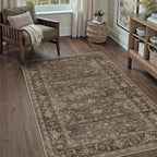 WondRg 4x5 Dark Brown Vintage Area Rug