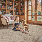 Area Rugs 10x14 Living Room, Shaggy Carpet Soft Plush Furry Bedside Rug Large Area Rugs for Bedroom Kids Girls Boys Home Decor Anti Slip(10 x 14, Beige)