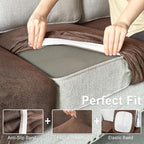 Leather Look Couch Cushion Covers Sofa Seat Slipcovers Sets Couches Furniture Protector for Sectional Armchair Loveseat Pets Kids Stretch Spandex Fabric (1 Cushion Sofa, Brown)