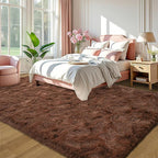 LOCHAS Ultra Soft Indoor Modern Area Rugs Fluffy Living Room Carpets for Children Bedroom Home Decor Nursery Rug 6x9 Feet, Brown