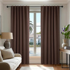 Deconovo Blackout Curtains, Thermal Insulated, W52 x L108 2 Panels, Back Tab, Machine Washable, Room-Darkening Drapes for Bedroom/Living Room Chocolate