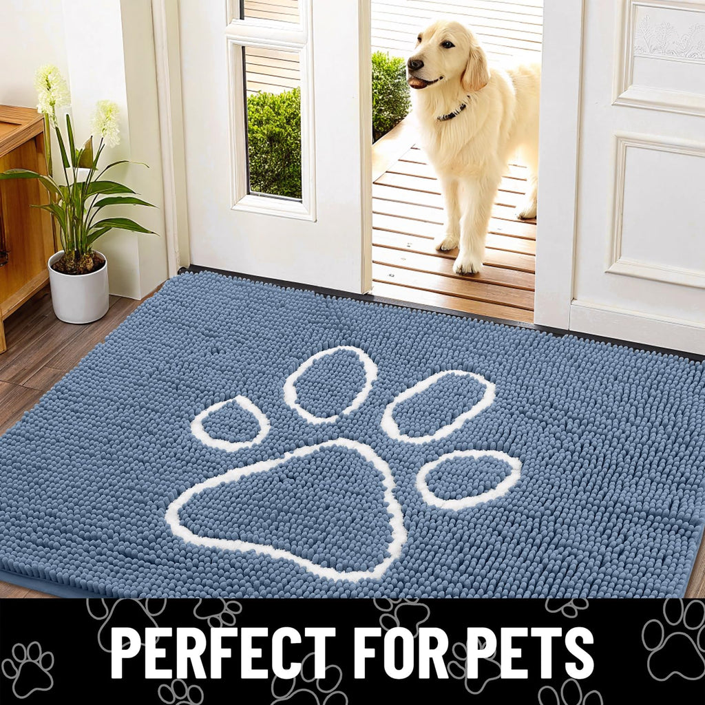 Smiry Dog Door Mat for Muddy Paws, Absorbent Non Slip Dirt Trapper, 48x30