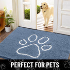 Smiry Dog Door Mat for Muddy Paws, Absorbent Non Slip Dirt Trapper, 48x30