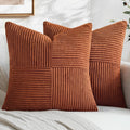 MIULEE Fall Rust Boho Decorative Throw Pillow Covers for Couch 20x20 Inch
