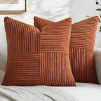 MIULEE Fall Rust Boho Decorative Throw Pillow Covers for Couch 20x20 Inch