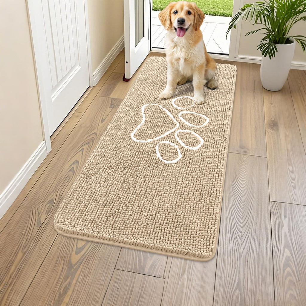 Smiry Dog Door Mat for Muddy Paws, Absorbent Non Slip Dirt Trapper, 45x27