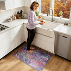 RELEANY Washable 2'x3' Abstract Area Rug for Living Room Purple Multi