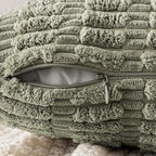 MIULEE Corduroy Decorative Throw Pillow Covers 18x18 Light Olive Pack of 2