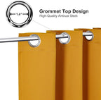 ChrisDowa Room Darkening Curtains 90 Inches Long 2 Panels Set for Living Room, Grommet Thermal Insulated Blackout Curtains for Bedroom (Mustard Yellow, 52 x 90 Inch)
