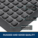 Smiry Front Door Mat Outside Entrance, Natural Rubber Doormat, 70x46.5 Inch