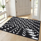 OLANLY Front Door Mat, Non-Slip Rubber Backing, Dirt Resistant and Absorbent, Washable, Easy to Clean Low-Profile Indoor Doormat for Back Door, Entryway, Inside Entrance, 48x32, Deep Black