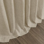 Eggshell Beige Linen Curtains 80 Inch Length for Living Room Light Filtering Semi Sheer Curtain Back Tab Rustic Farmhouse Decor Burlap Luxury Boho Drapes for Bedroom Dinner Room 52x80, 2 Panels