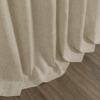 Eggshell Beige Linen Curtains 132 Inch Length for Living Room Light Filtering Semi Sheer Curtain Back Tab Rustic Farmhouse Decor Drapes Floor to Ceiling High Window for Bedroom 52x132, 2 Panels