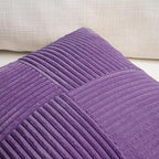 Fancy Homi 2 Packs Purple Lumbar Decorative Throw Pillow Covers 16x26 Inch for Living Room Couch Bed Sofa, Farmhouse Home Decor, Soft Striped Corduroy Rectangle Accent Cushion Case 65x40 cm