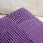 Fancy Homi 2 Packs Purple Long Lumbar Decorative Throw Pillow Covers 16x24 Inch for Living Room Couch Bed, Farmhouse Boho Home Decor, Soft Striped Corduroy Rectangle Accent Cushion Case 40x60 cm