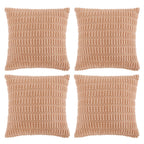 Fancy Homi 4 Packs Decorative Throw Pillow Covers for Living Room Couch Bed, Modern Farmhouse Boho Home Décor Accent Cushion Case, 18" x 18", Peach