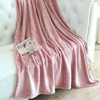 TASTHROW Large Flannel Fleece Throw Blanket, 60×80 Inch - Cozy Lightweight Thick Blanket - All Seasons Suitable for Women, Men and Kids (Pink)