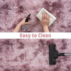 Soft Runner Rugs for Bedroom Hallways, 2x6 Tie-Dyed Grey Purple Fluffy Shag Throw Area Rug Non Slip for Bedside Dorm, Long Shaggy Furry Carpet for Nursery Living Room