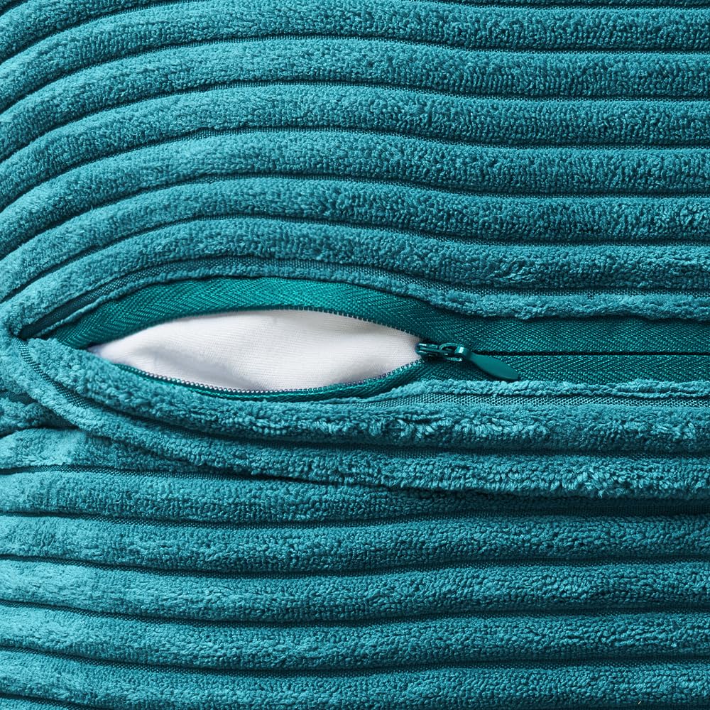MIULEE Decorative Throw Pillow Covers for Couch 18x18 Inch Teal Blue 2 Pack