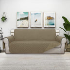 ISSUNTEX Double Protection 100% Waterproof Sofa Covers for Living Room, Couch Covers for 3 Cushion Couch Sofa, Reversible Furniture Protector Sofa Cover for Dogs, Pets, Kids (Sofa, Beige/Beige)