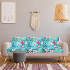 Newwiee 8Pcs Patio Cushion Covers Stretch Outdoor Cushion Cover Replacement for Patio Furniture Sofa Couch Slipcovers, Soft Flexibility Washable Furniture Protector(Fresh Floral,Fresh Color)
