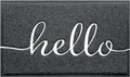 CozyBounty Door Mat Hello Mats Outdoor Indoor Non-Slip Doormat for Entryway Low-Profile Floor Mat for Yard, Garage, High Traffic Areas (30"x17.5", Black)