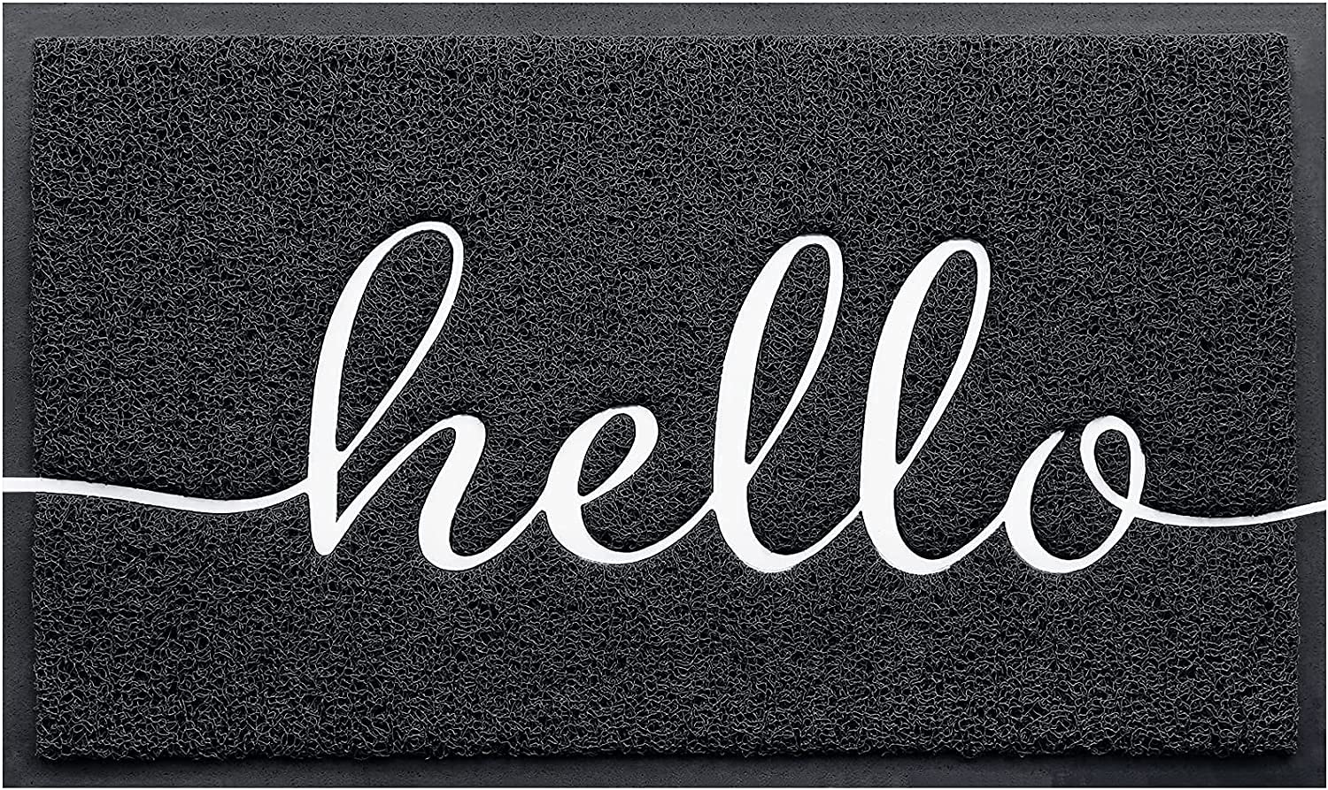 Black Door Mat Welcome Mats Outdoor Indoor Doormat for Entryway Floor Mat