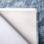 Ashler HOME DECO Soft Faux Fox Fur Rug Chair Couch Cover Area Rug for Bedroom Floor Sofa Living Room White Blue 2 x 2.8 ft