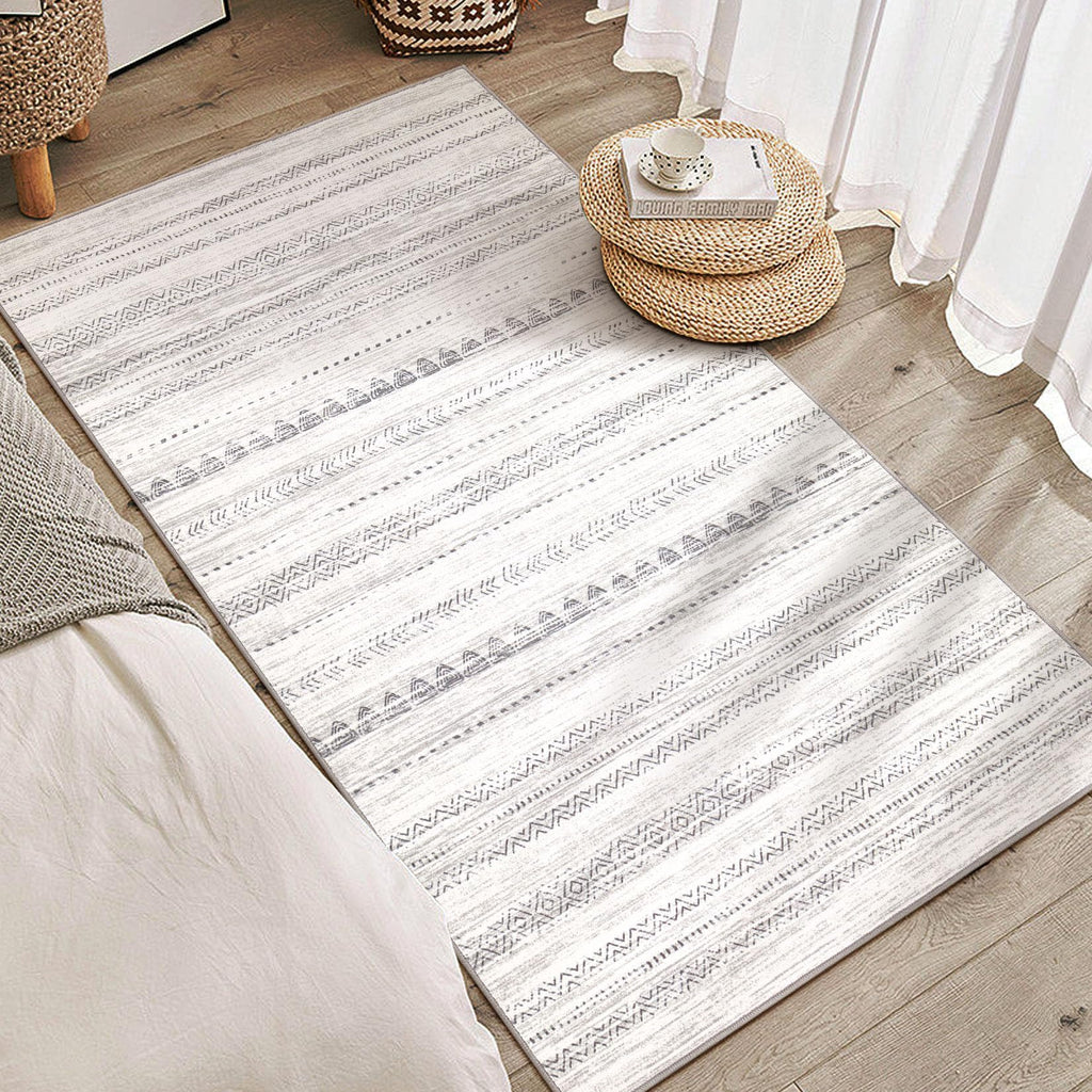 Nakagishi Boho 3x5 Area Rug Living Room Rugs Machine Washable Gray