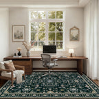 ExpediX 5x7 Area Rugs Living Room: Washable Vintage Rug for Bedroom Black