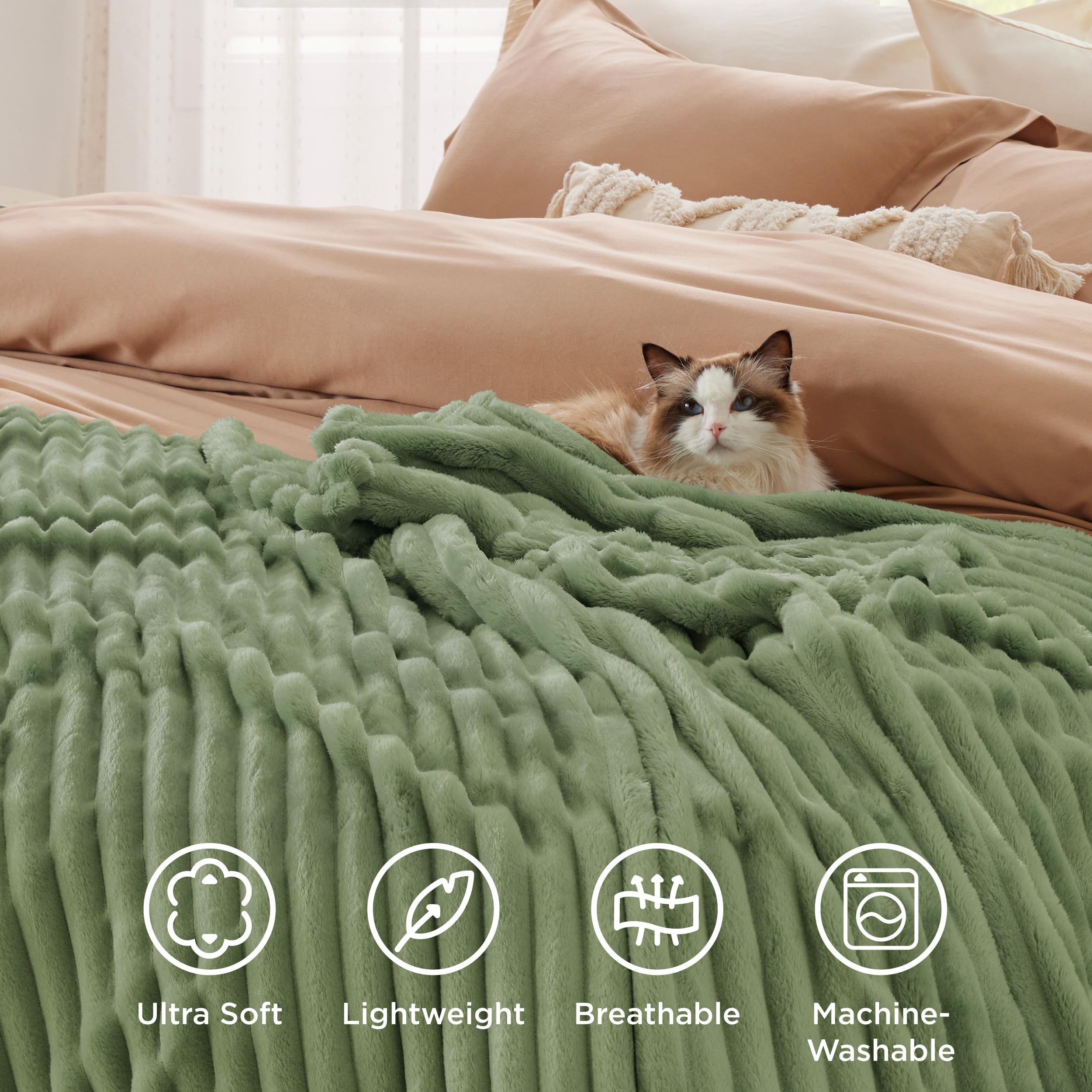 Bedsure Soft Twin XL Blanket for Bed Dorm Reseda Green 66"x90"