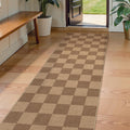 Lahome Checkered Easy Jute Kitchen Runner Rug, 2x8 Outdoor Rugs Washable