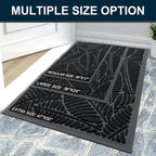 Colorxy Waterproof Doormat, Sturdy Natural Rubber Front Indoor Mat, Non Slip Low Profile Indoor Outdoor Door Mats, Stain and Fade Resistant Floor Mat, Easy Clean Patio Entrance Mat, 48''x32'', Black