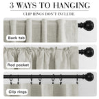 RYB HOME 100% Blackout Cream Curtains, Linen Texture Thermal Insulated Drapes for Bedroom/Living Room/Office/Nuesery, Privacy Farmhouse Full Blackout Window Treatment, W52xL108 Inch Long, 2 Panels