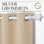 NICETOWN Room Darkening Curtain Panels for Cafe, Thermal Insulated Grommet Room Darkening Draperies/Drapes for Window (Biscotti Beige, 2 Panels, W42 x L40 -inch)