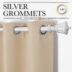 NICETOWN Room Darkening Curtain Panels for Cafe, Thermal Insulated Grommet Room Darkening Draperies/Drapes for Window (Biscotti Beige, 2 Panels, W42 x L68 -inch)