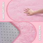 8x10 Fluffy Area Rugs for Living Room,Shag Area Rug for Bedroom,Soft Pink Fuzzy Rug Non-Shedding Indoor Plush Carpet for Kids Bedroom Nursery Home Decor