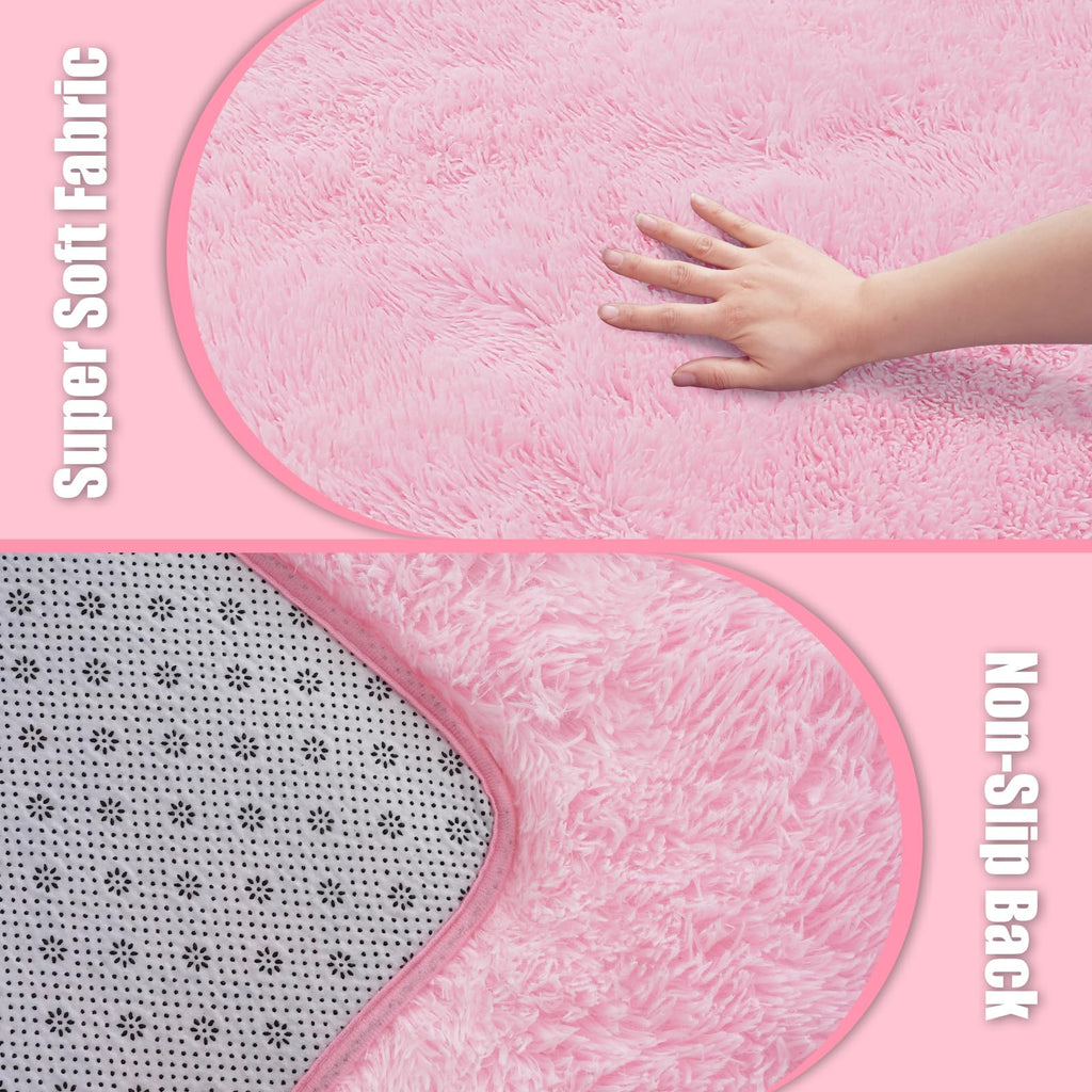 Ultra Soft Fluffy Area Rugs for Bedroom Living Room,10x14,Pink Rug