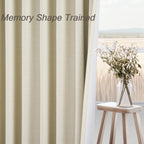95 Inches Length Cream Colored Custom Blackout Linen Curtains Ivory Cream Pinch Pleated Noise Cancelling Curtains with Pin Hooks for Traverse Burlap Viral Drapes 2 Panels for Living Room Bedroom