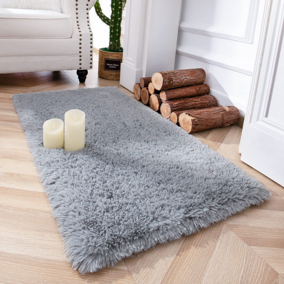 Chicrug Soft Runner Rug for Bedroom Living Room Plush Fluffy Rug 2x3