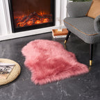EasyJoy Ultra Soft Fluffy Shaggy Area Rug Faux Fur Rug Chair Cover Seat Pad Fuzzy Area Rug for Bedroom Floor Sofa Living Room (2 x 3 ft Sheepskin, BlushPink)