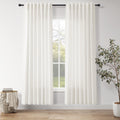 Nanspring Neutral Linen Curtains 80 Inch Length for Living Room Light Filtering Semi Sheer Curtain Coastal Modern Farmhouse Decor Drapes for Bedroom Back Tab and Rod Pocket 52x80, 2 Panels