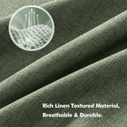 MIULEE 100% Blackout Linen Curtains for Bedroom, Olive Green Solid Luxury Decor Thermal Insulation Room Darkening Drapes for Living Room Nursery Back Tab Rod Pocket 42 x 96 Inches, 2 Panels