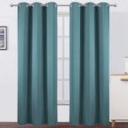 LEMOMO Sea Teal Thermal Blackout Curtains/42 x 95 Inch/Set of 2 Panels Room Darkening Curtains for Bedroom