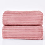 BEDELITE Fleece Throw Blanket for Couch – 3D Ribbed Jacquard Soft and Warm Decorative Fuzzy Blanket – Cozy, Fluffy, Plush Lightweight Dusty Pink Throw Blankets for Bed, Sofa, 84x90 inches