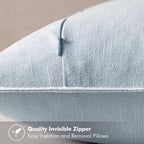 MIULEE Decorative Linen Euro Sham Pillow Covers 26x26 Light Blue Boho FarmhouseNeutral Couch Throw Pillows for Bed Pack of 2 Accent Coastal Modern Pillowcase Summer Sofa Livingroom Home Decor