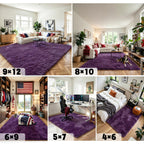 junhejiamei Fluffy Rug Shag Area Rug,Grape Purple 3x5 Area Rugs for Bedroom