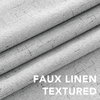 H.VERSAILTEX Linen Curtains 100% Blackout Curtains for Bedroom 102 inch Long Full Light Blocking Nature Linen Blended Window Curtains for Living Room Nickel Grommet (2 Panels, Glacier Gray)