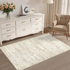 UERMEI 3x5 Washable Area Rug - Neutral Modern Abstract Living Room Rugs, Non-Slip Soft Large Indoor Floor Carpet for Bedroom Home Office & Under Dining Table Decor, Beige/Brown