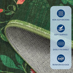 Protea Floral Rug 2x6 Runners for Hallways, Boho Kitchen Runner Rugs Non Slip Bath Runners, Vintage Washable Runner Rug for Bedroom, Soft Long Rugs for Entryway Bathroom Laundry Dorm, Forest Green